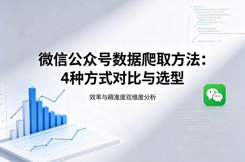微信公众号数据爬取方法：4 种方式对比与选型