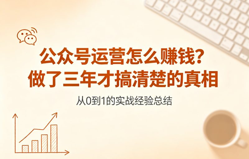 公众号运营怎么赚钱？做了三年才搞清楚的真相