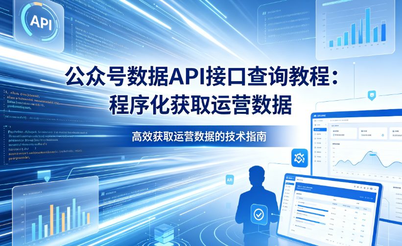 公众号API数据接口查询教程：程序化获取运营数据