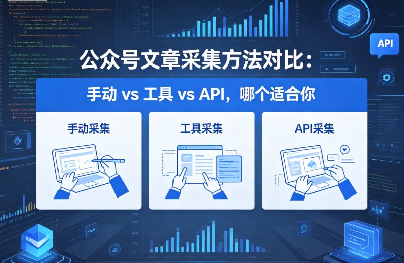 公众号文章采集方法对比：手动 vs 工具 vs API，哪个适合你