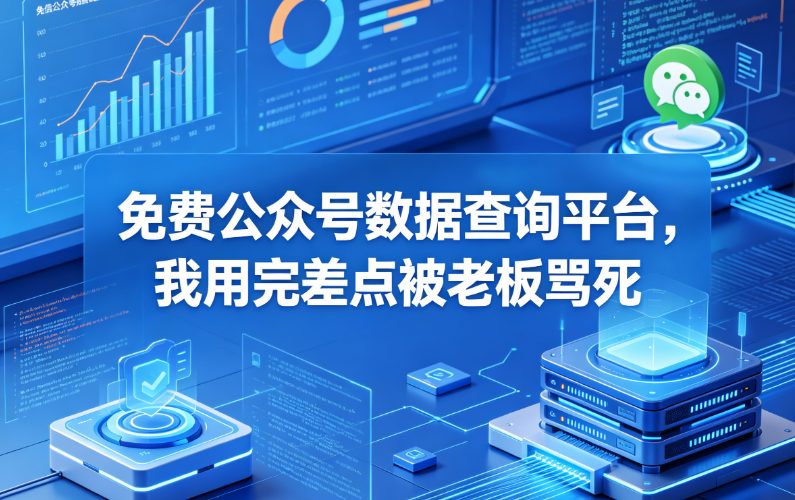 免费公众号数据查询平台，我用完差点被老板骂死