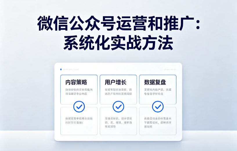 微信公众号运营和推广：系统化实战方法