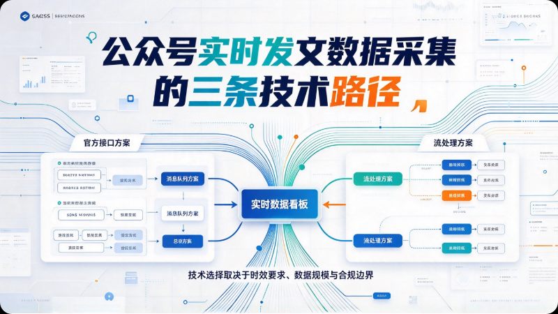 公众号实时发文数据采集的三条技术路径