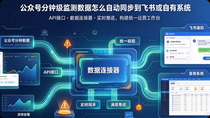 公众号分钟级监测数据怎么自动同步到飞书或自有系统